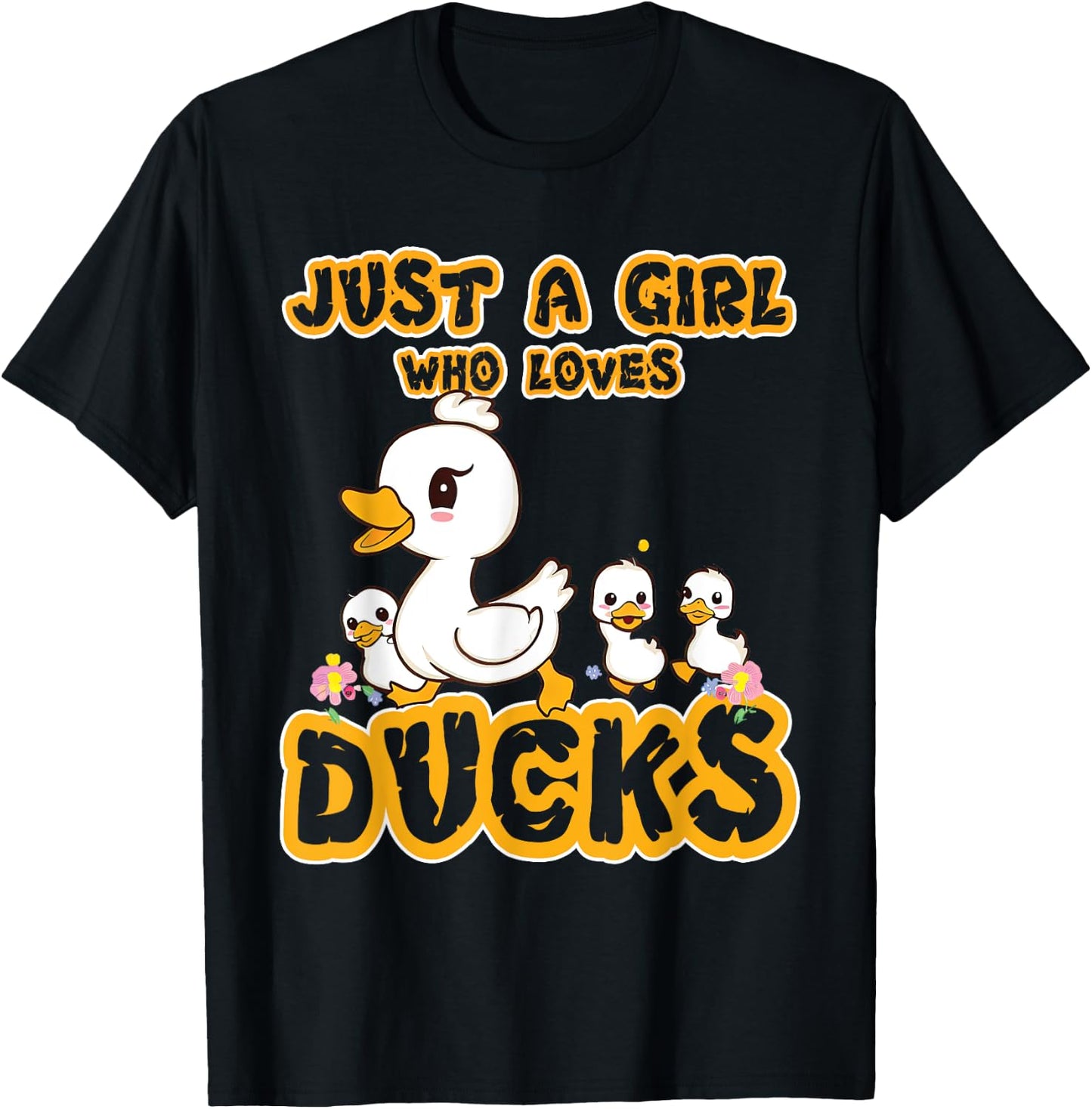 Just A Girl Who Loves Ducks - Duck Family T-Shirt - T-Shirt | Black