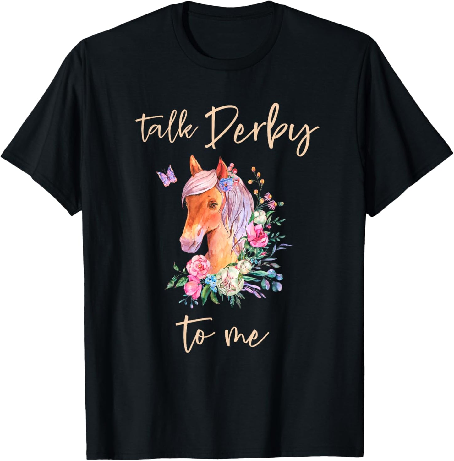 Talk Derby To Me Horse Racing Fan Funny Derby Day T-Shirt - T-Shirt | Black