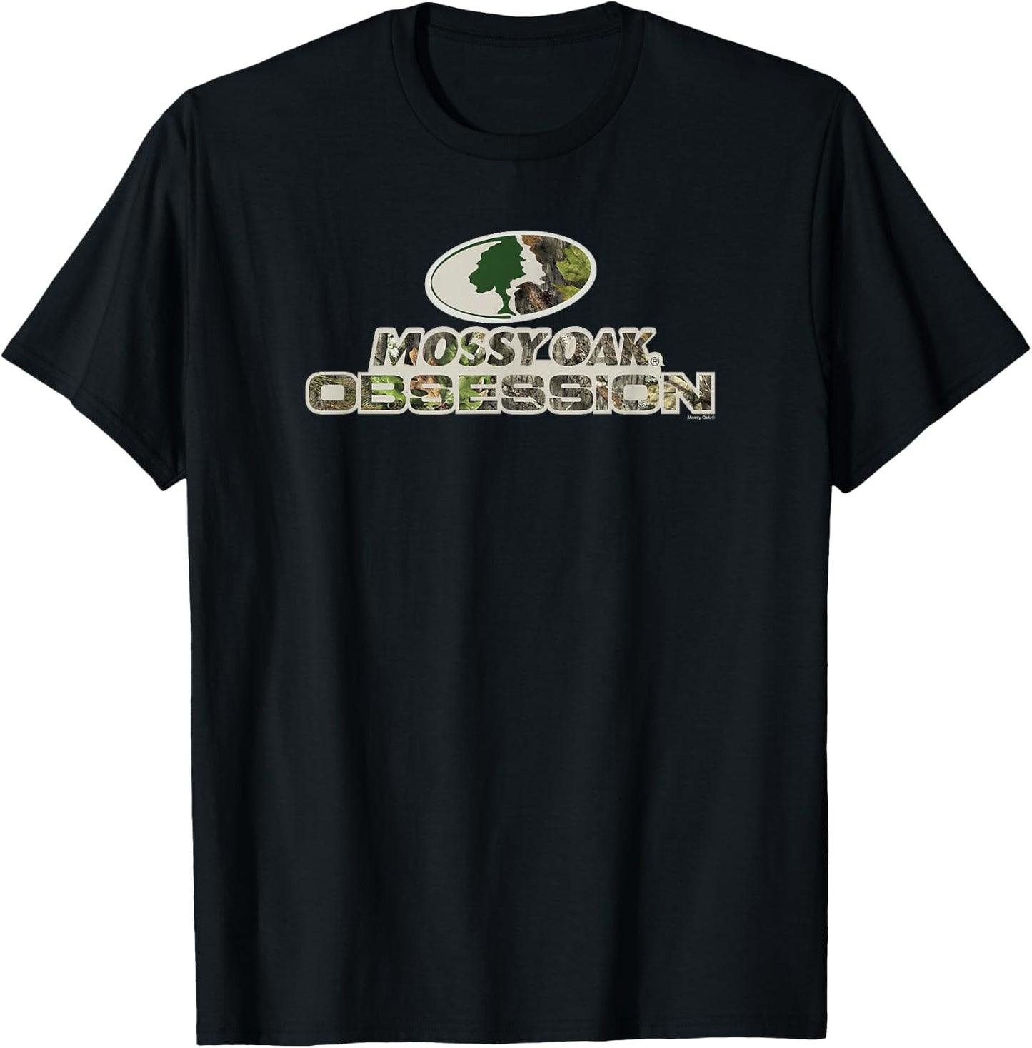 Mossy Oak Obsession Camouflage Classic Outdoors Logo T-Shirt - T-Shirt | Black