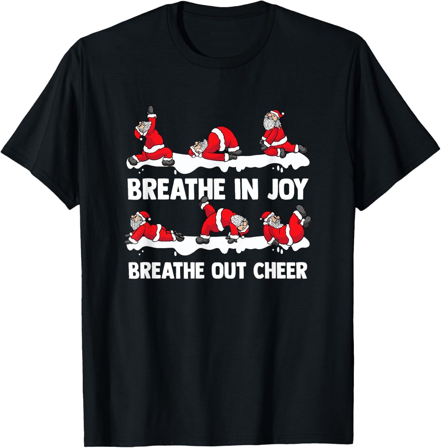 Yoga Practitioner Namasleigh Xmas Meditation Christmas Yoga T-Shirt - T-Shirt | Black