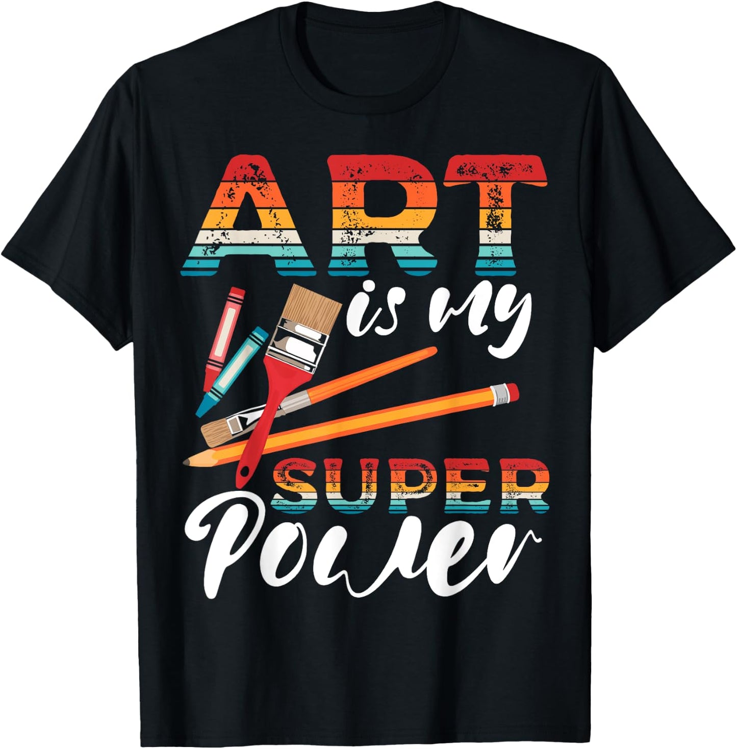 Art Is My Superpower Painter Palette Sketching for Artists T-Shirt - T-Shirt | Black