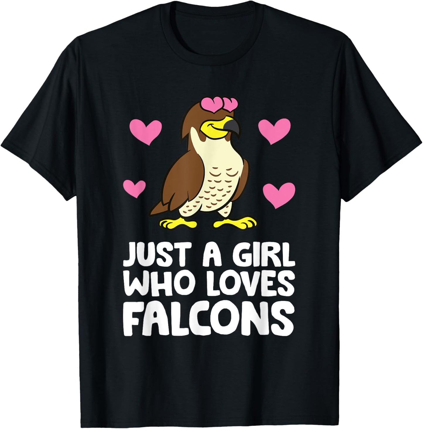 Just A Girl Who Loves Falcons T-Shirt - T-Shirt | Black