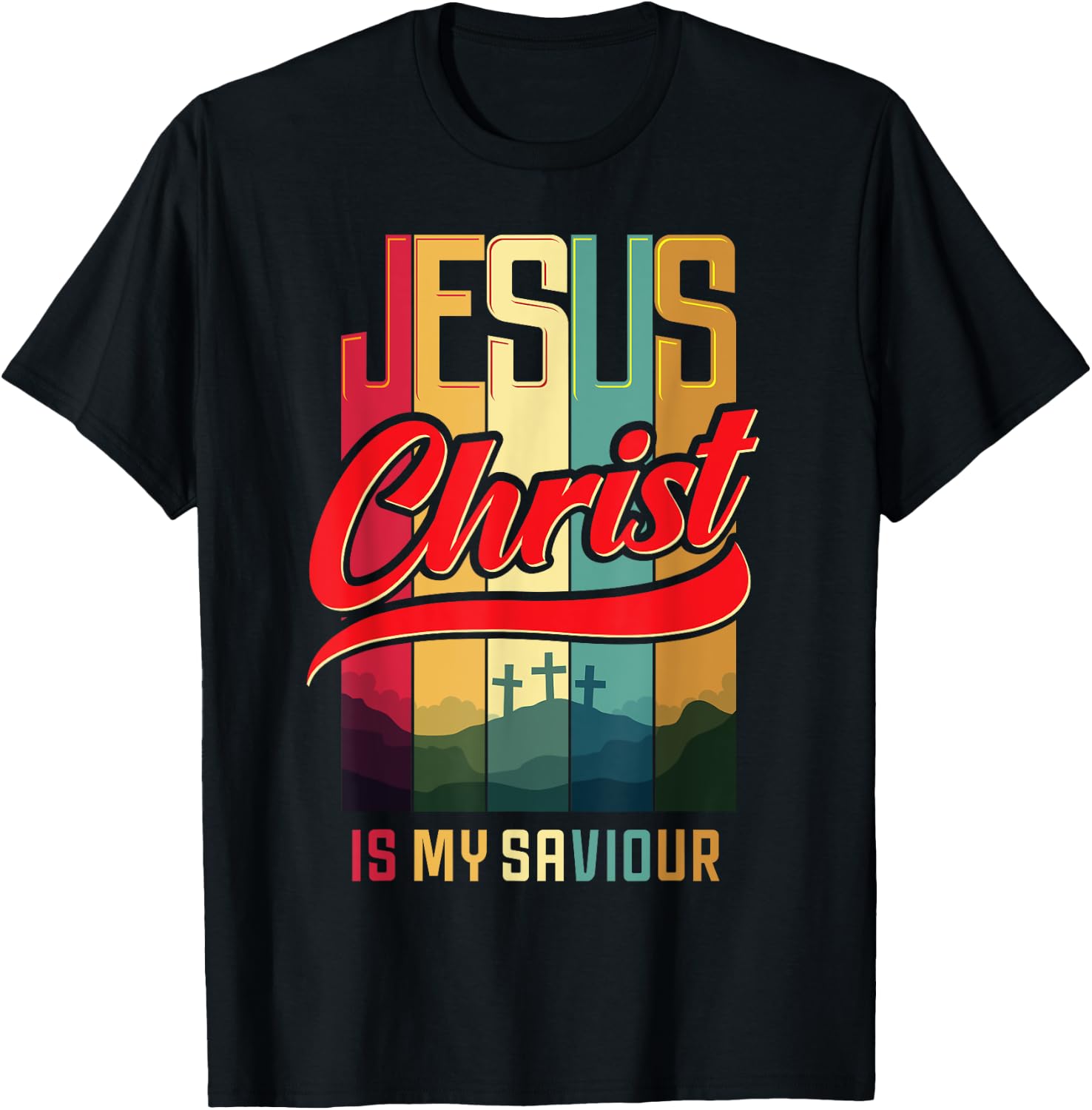 WORTHY WEAR Christian Design Jesus Christ Is My Saviour and King - Black - Small - -Adults - Short Sleeve - Classic Fit - Cotton, Polyester T-Shirt - T-Shirt | Black