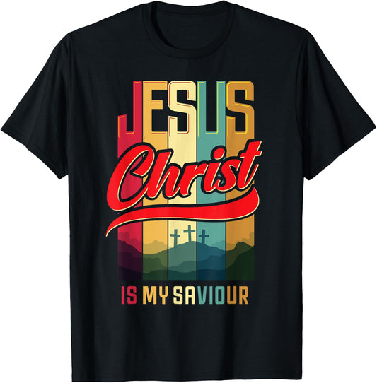 WORTHY WEAR Christian Design Jesus Christ Is My Saviour and King - Black - Small - -Adults - Short Sleeve - Classic Fit - Cotton, Polyester T-Shirt - T-Shirt | Black