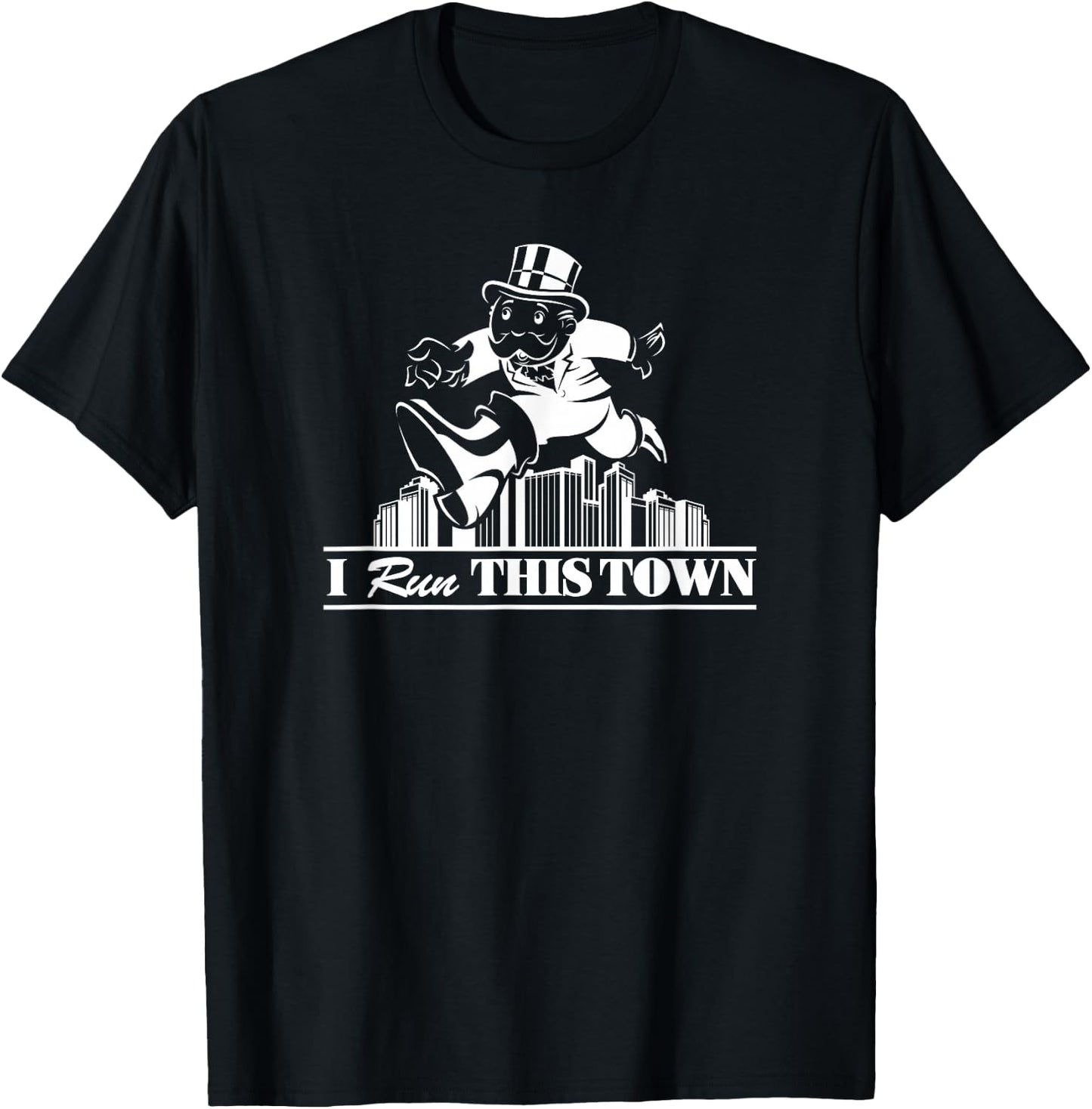Monopoly Mr. Monopoly I Run This Town Funny Classic T-Shirt - T-Shirt | Black