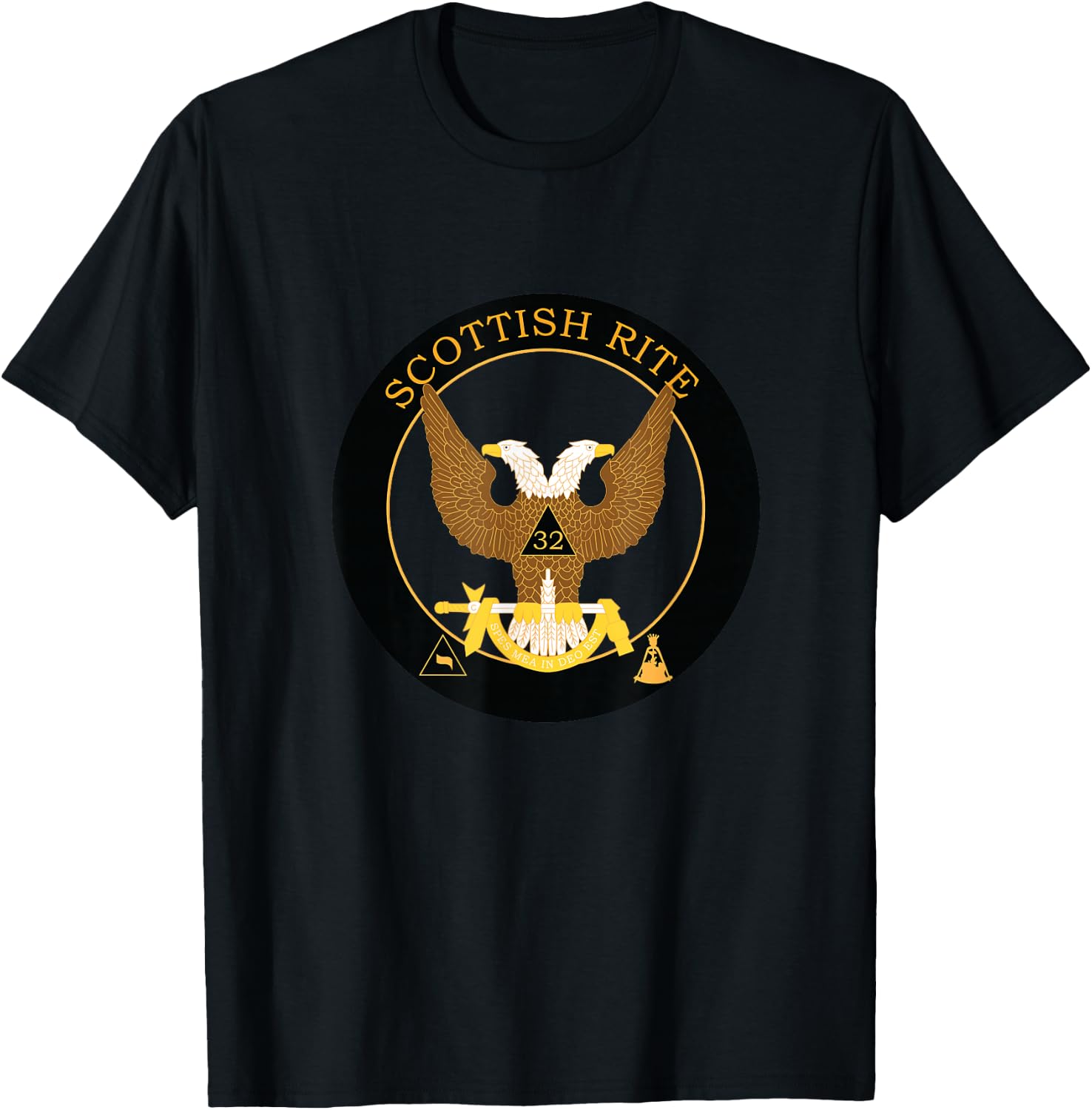 Scottish Rite 32nd Degree Mason 32 Masonic Wings Up AASR T-Shirt - T-Shirt | Black