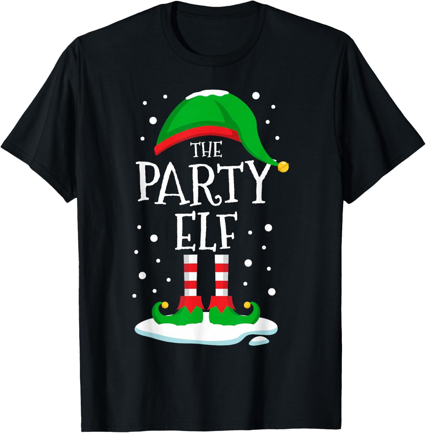 The Party Elf Christmas Family Matching Xmas Group Funny T-Shirt - T-Shirt | Black