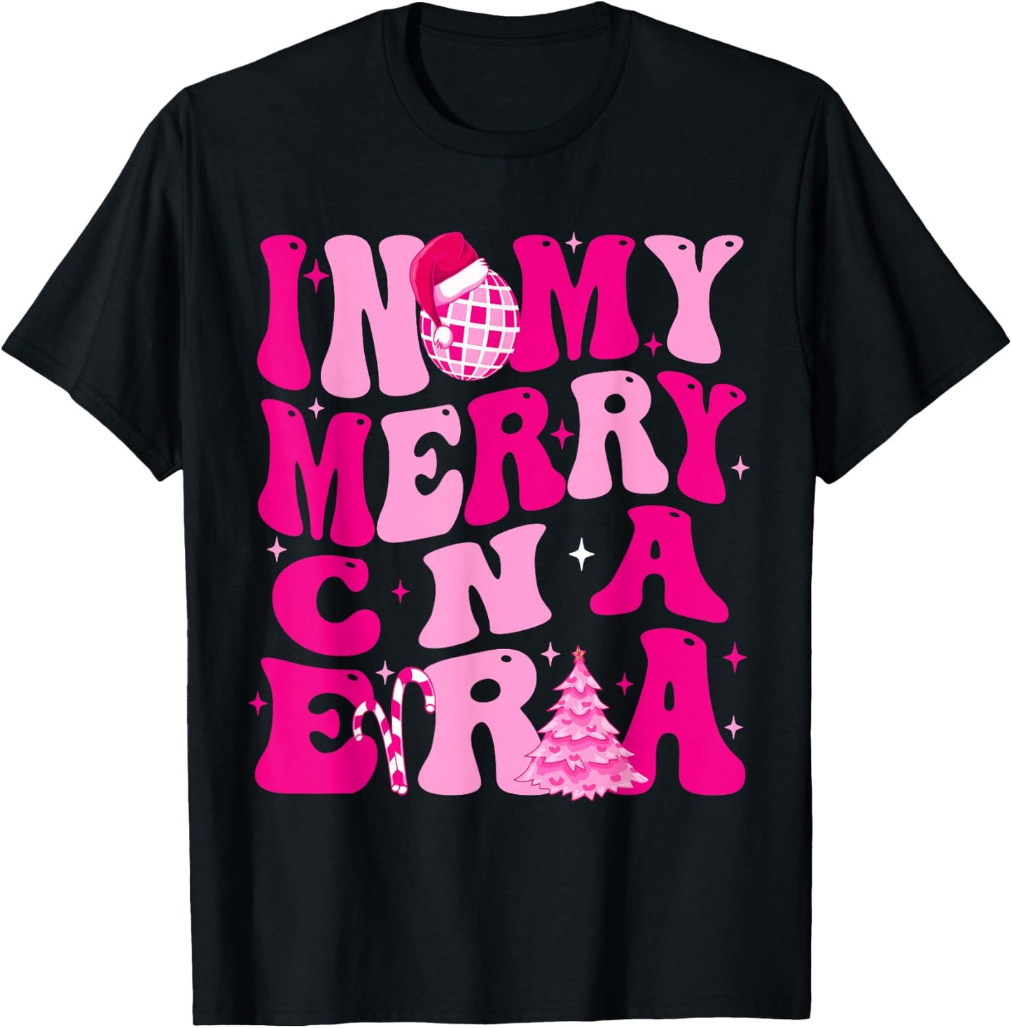 In My Merry CNA Era Christmas Retro T-Shirt - T-Shirt | Black