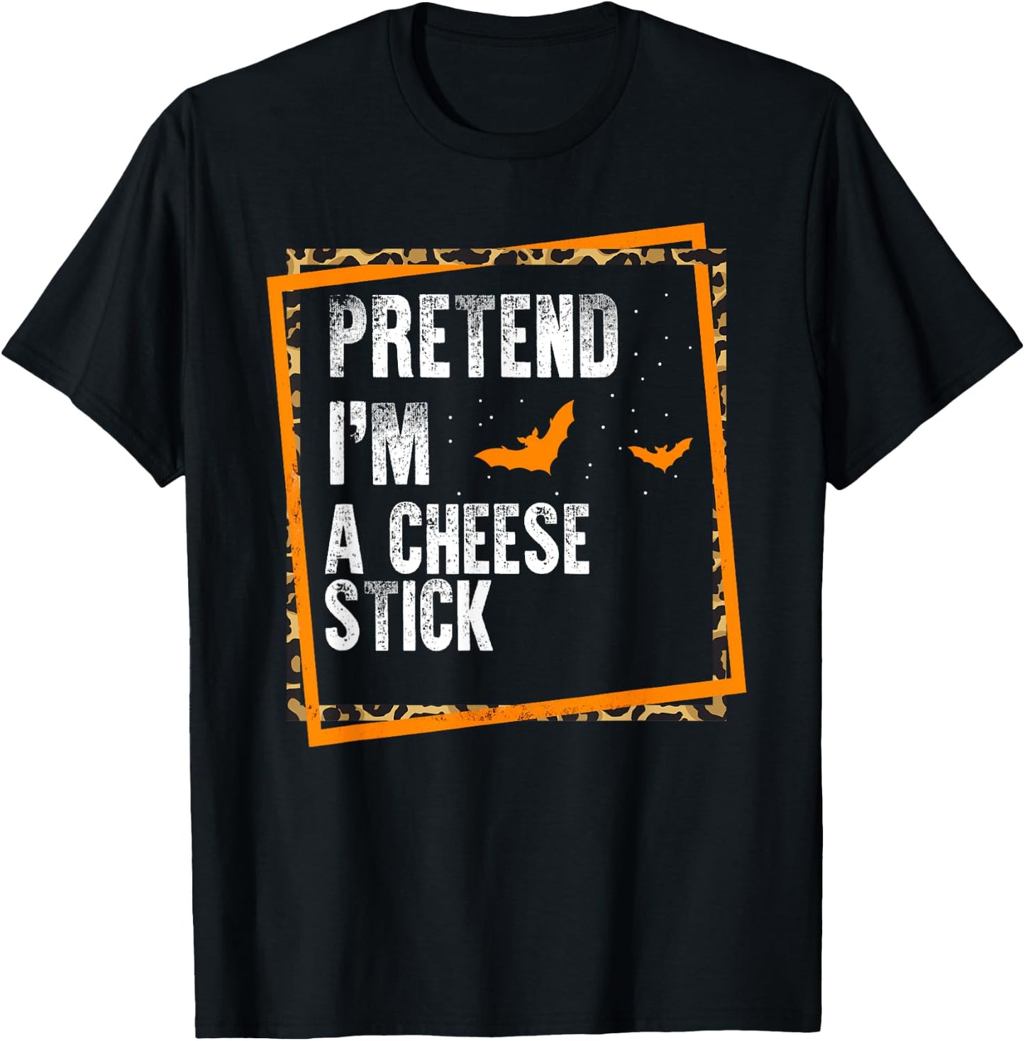 Pretend I'm A Cheese Stick Easy Lazy Halloween Costume Party T-Shirt - T-Shirt | Black