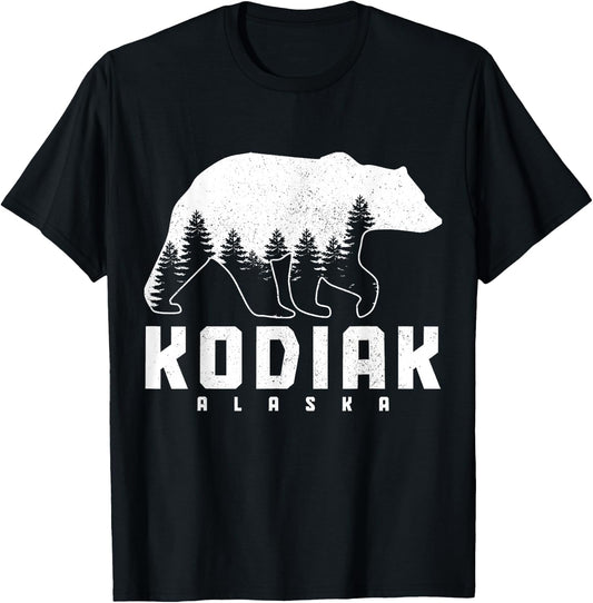 Kodiak Alaska Bear Grizzly Pride Outdoor Nature Vintage T-Shirt - T-Shirt | Black