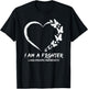 Butterfly Heart I Am A Fighter Lung Cancer Awareness T-Shirt - T-Shirt | Black