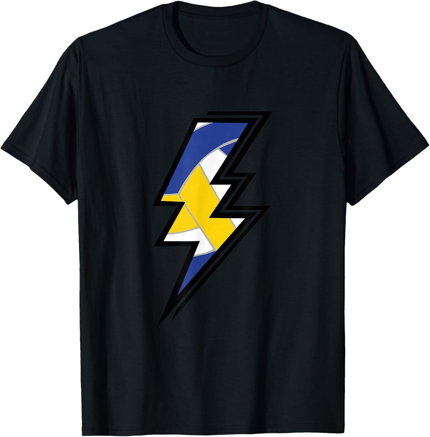 Volleyball Lightning Bolt Volleyball Mom Dad Game Day T-Shirt - T-Shirt | Black
