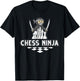 Funny Chess Design Kids Boys Girls Ninja Chess Lover Players T-Shirt - T-Shirt | Black