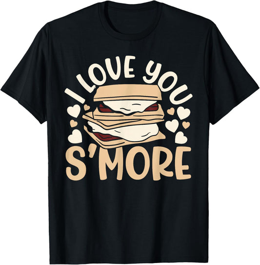 I Love You Smore Camper Camping Campfire Marshmallow T-Shirt - T-Shirt | Black