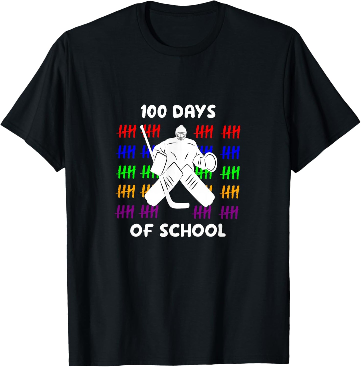 Hockey 100 days of school for Hockey players T-Shirt - T-Shirt | Black