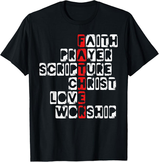 Religious Dad Christian Believer Fatherhood Fathers Day T-Shirt - T-Shirt | Black