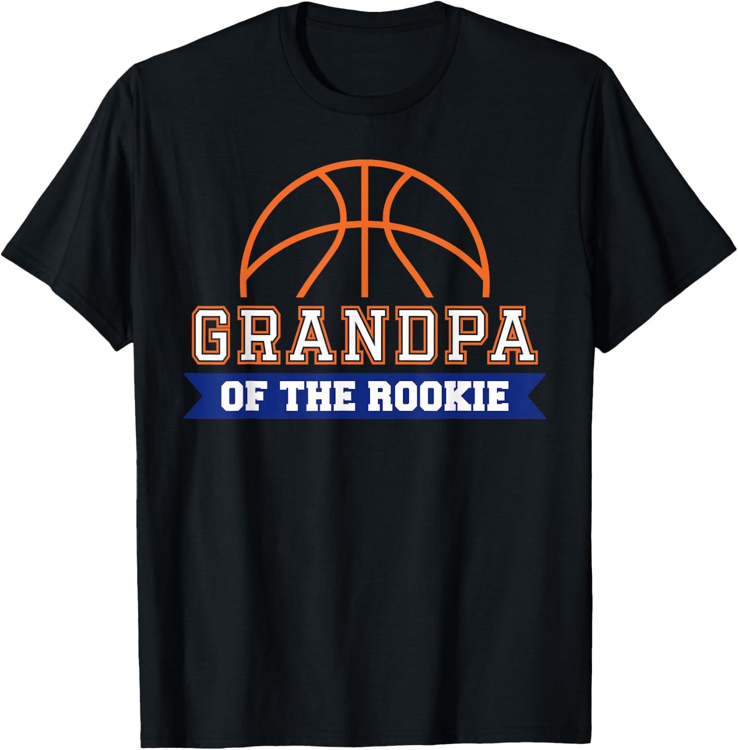 Grandpa of Rookie 1st Birthday Basketball Theme Matching T-Shirt - T-Shirt | Black
