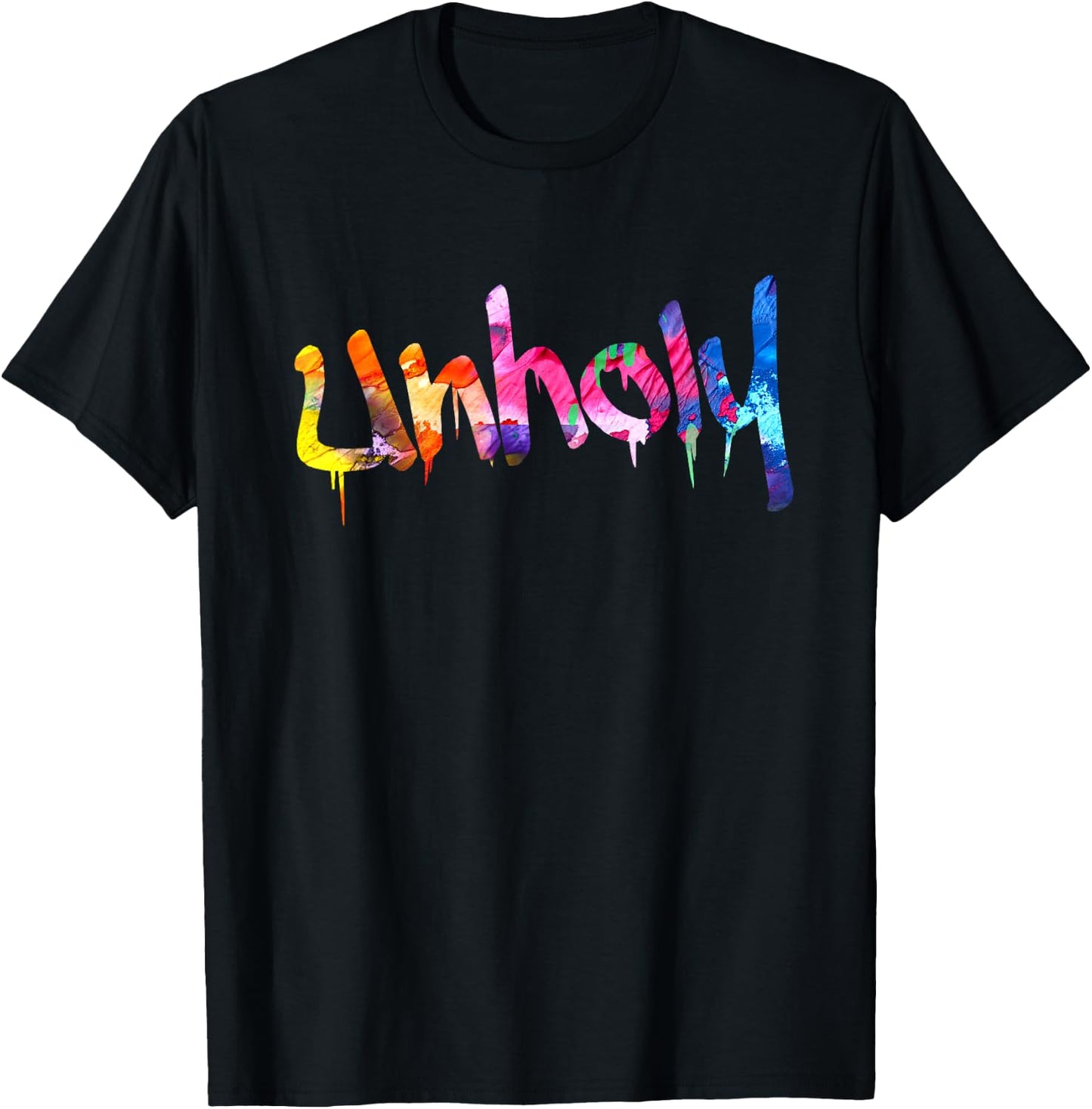 Unholy Paint Drip Minimalist Typography T-Shirt - T-Shirt | Black