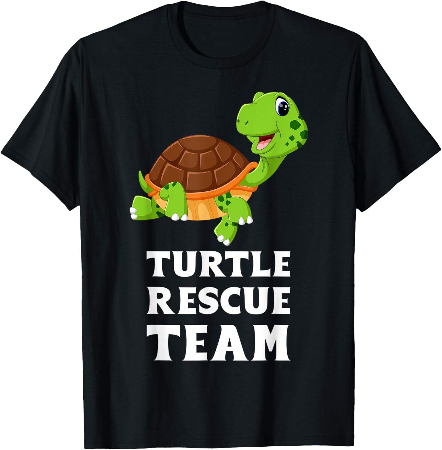 Turtle Rescue Team Cute Pet Tortoise T-Shirt - T-Shirt | Black