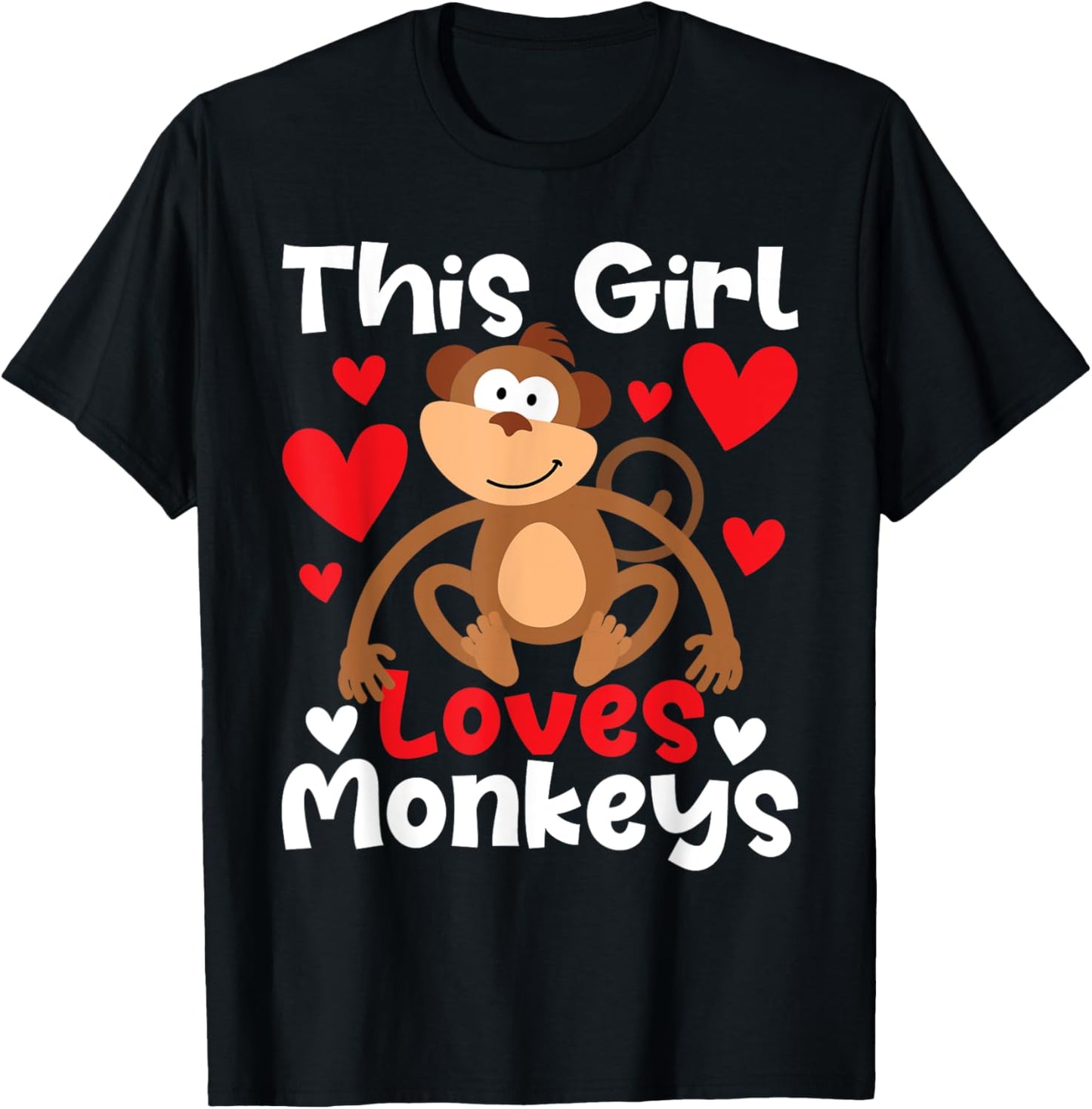 This Girl Loves Monkeys - Safari Zoo Animal Primate Lover T-Shirt - T-Shirt | Black