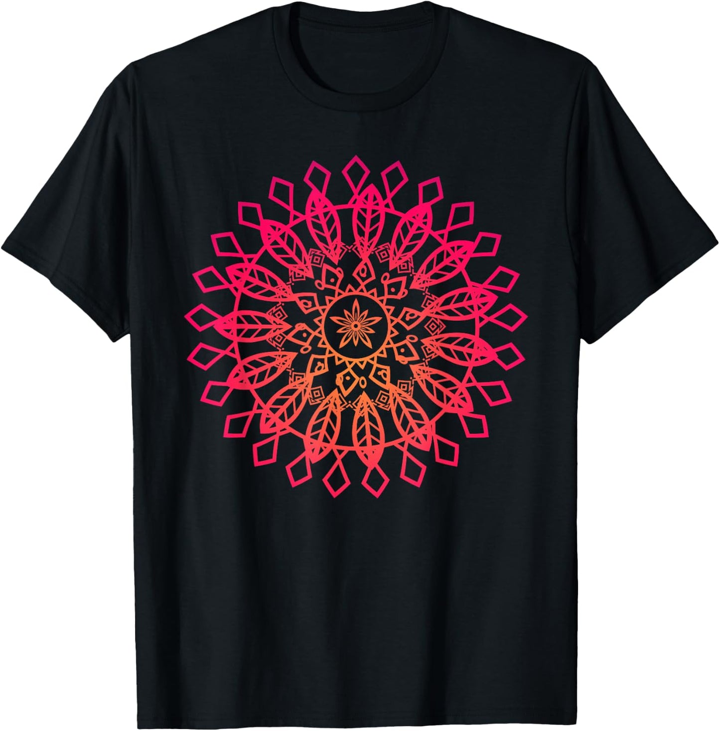 Sacred Geometry Mandala Design Art Lover Spiritual Graphic T-Shirt - T-Shirt | Black