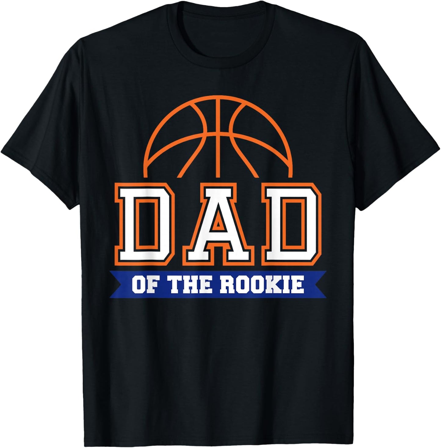 Dad of Rookie 1st Birthday Basketball Theme Matching Party T-Shirt - T-Shirt | Black