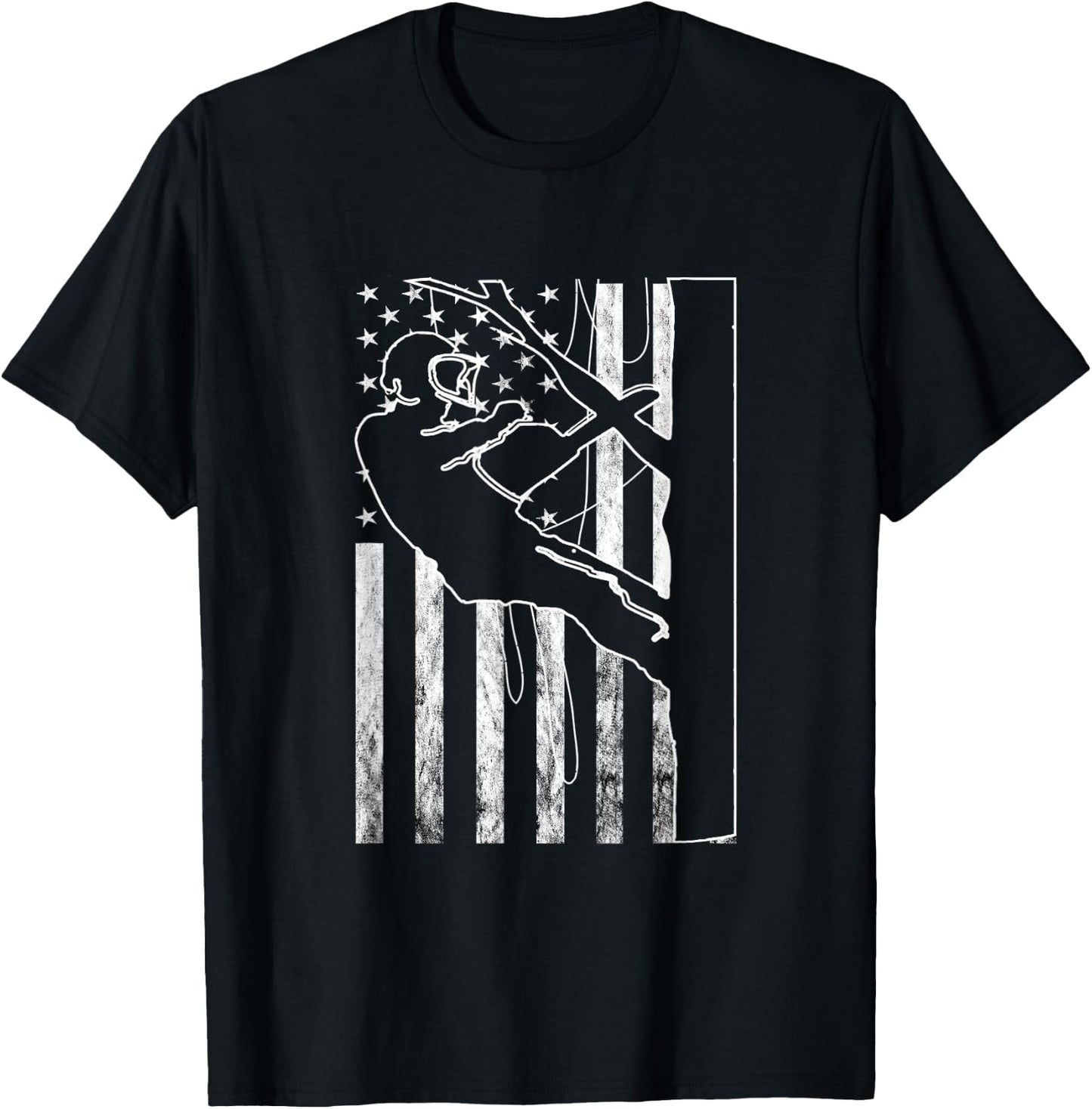 Arborist America USA Outdoorsman Tree Climbing Logger T-Shirt - T-Shirt | Black