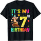 It's My 7th Birthday Monkey 7 Year Old Boy Girl T-Shirt - T-Shirt | Black