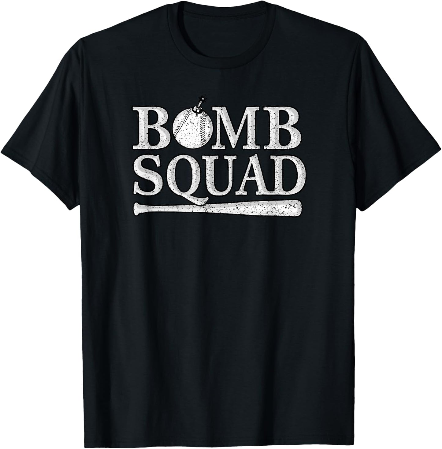 Vintage Bomb Squad Dinger Home Run Baseball Softball Hitting T-Shirt - T-Shirt | Black