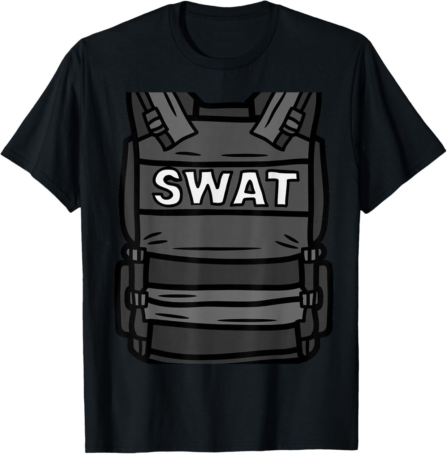Fantabulous Acc SWAT Vest Police Uniform Halloween Costume Funny T-Shirt - T-Shirt | Black