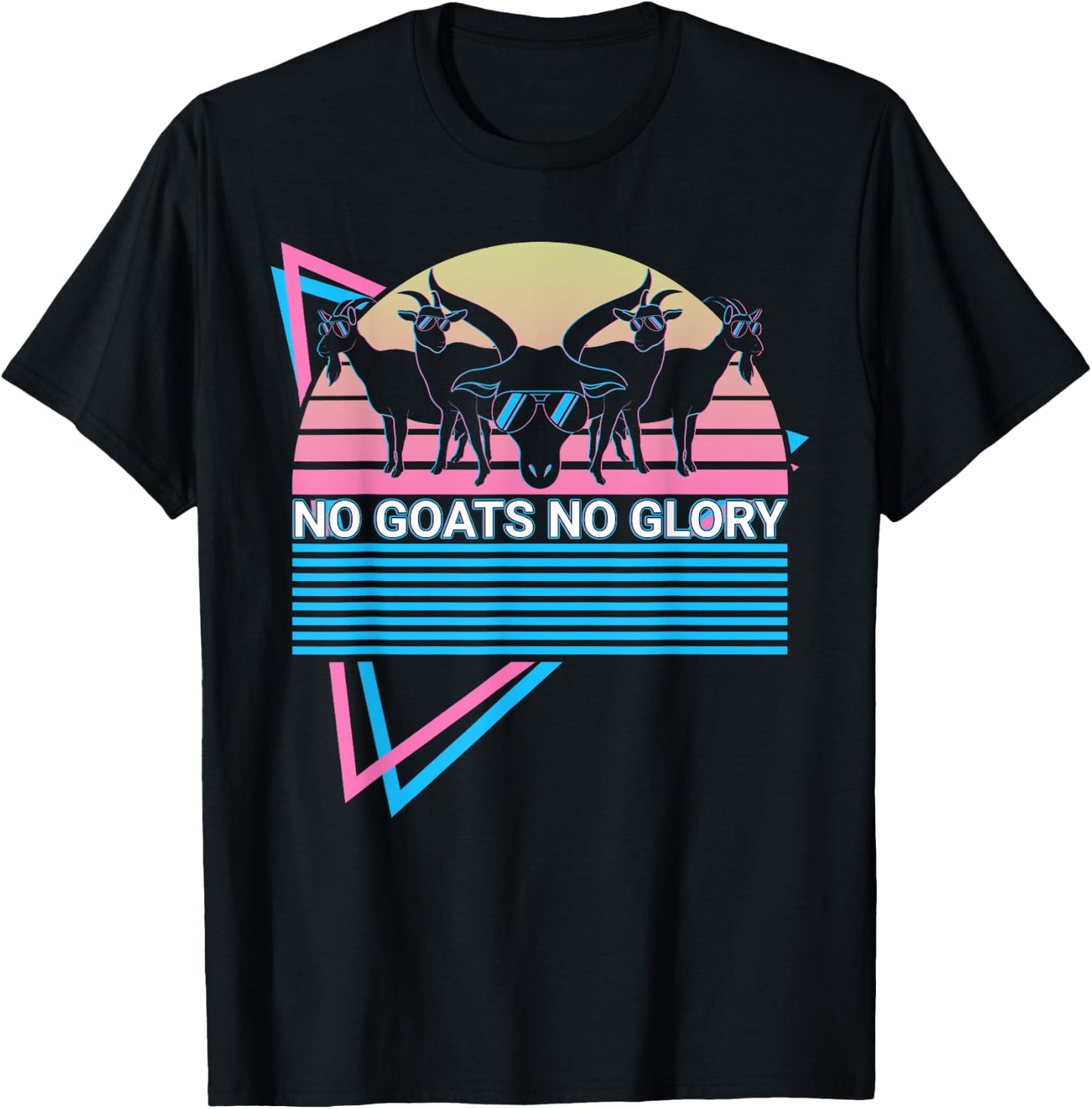 Funny Goat Retro No Goats No Glory T-Shirt - T-Shirt | Black