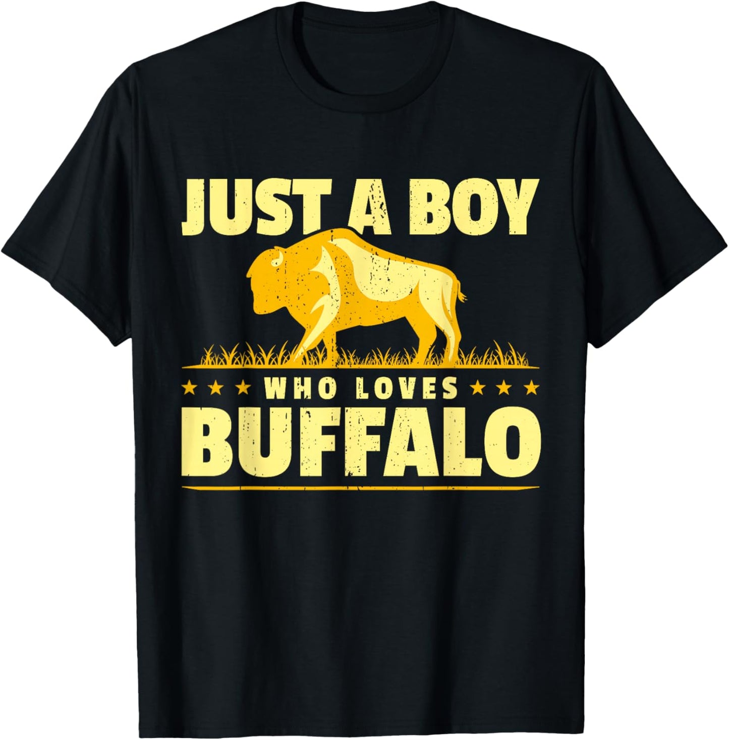 Boy Who Loves Buffalo I Men Buffalo I Son Buffalo T-Shirt - T-Shirt | Black