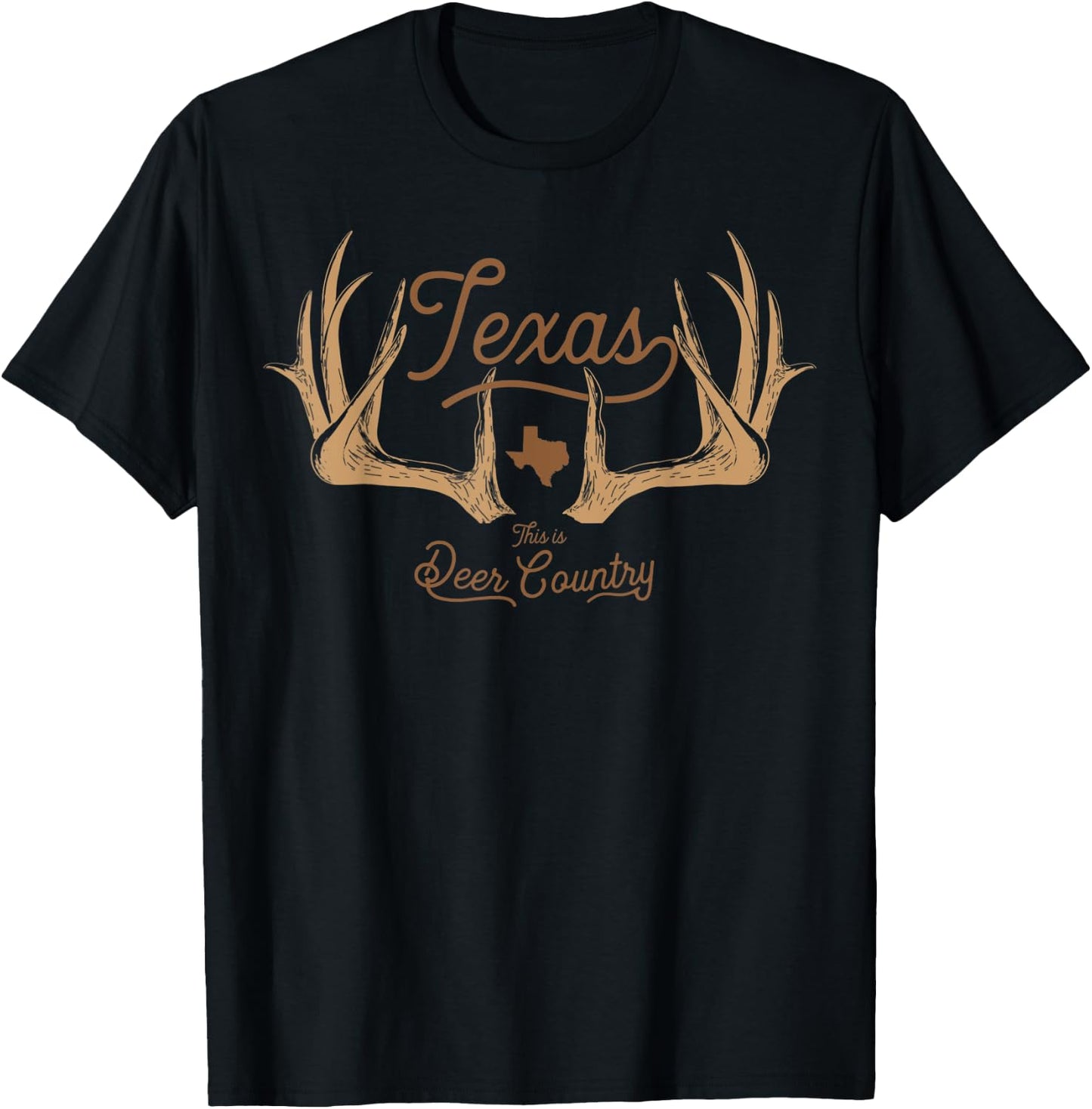 Texas Deer Country Hunting Whitetail T-Shirt - T-Shirt | Black