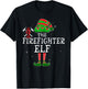 Firefighter Elf Group Matching Christmas Fire Department T-Shirt - T-Shirt | Black