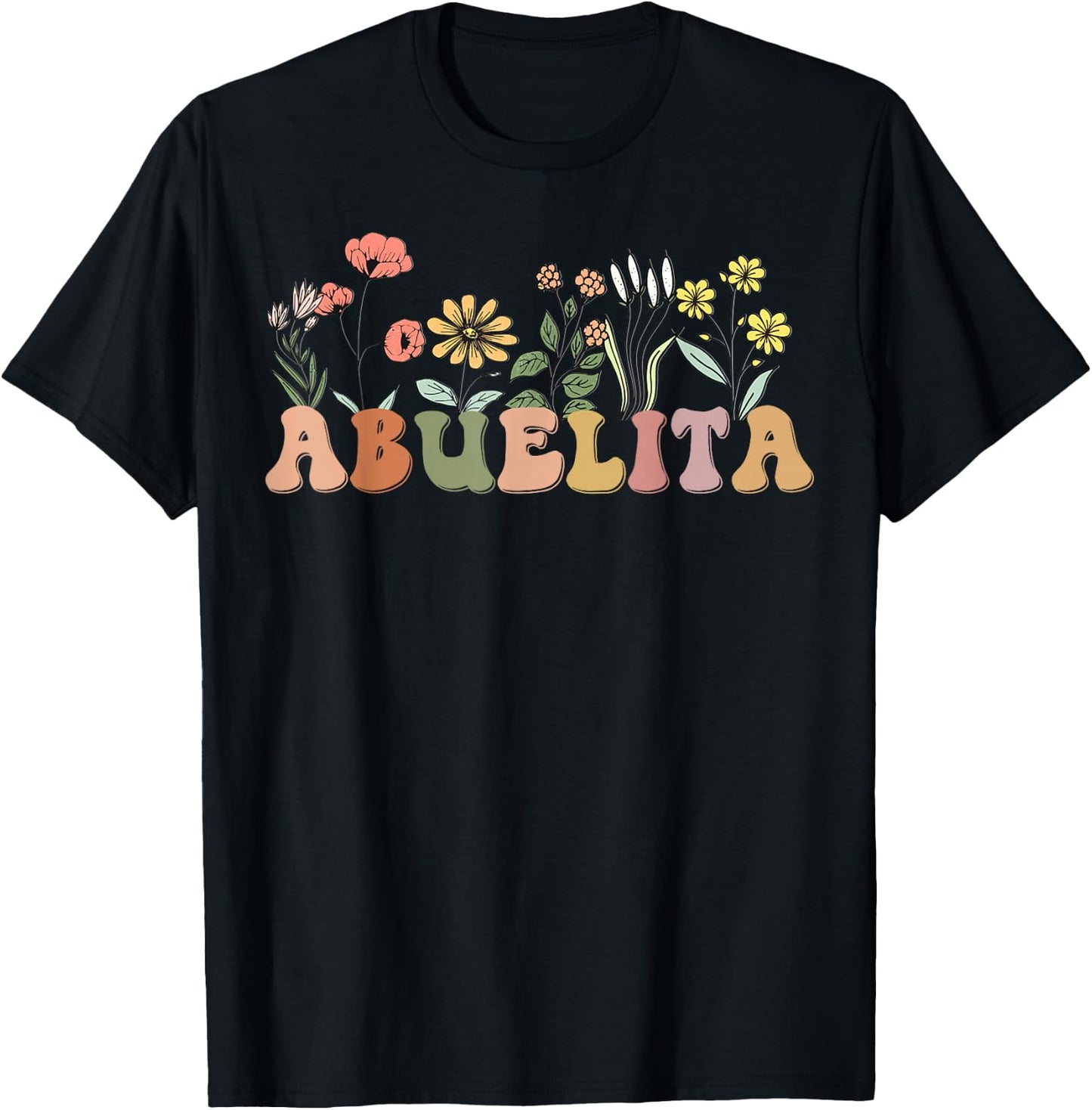 Wildflowers Abuelita Floral Mother's Day Abuelita T-Shirt - T-Shirt | Black