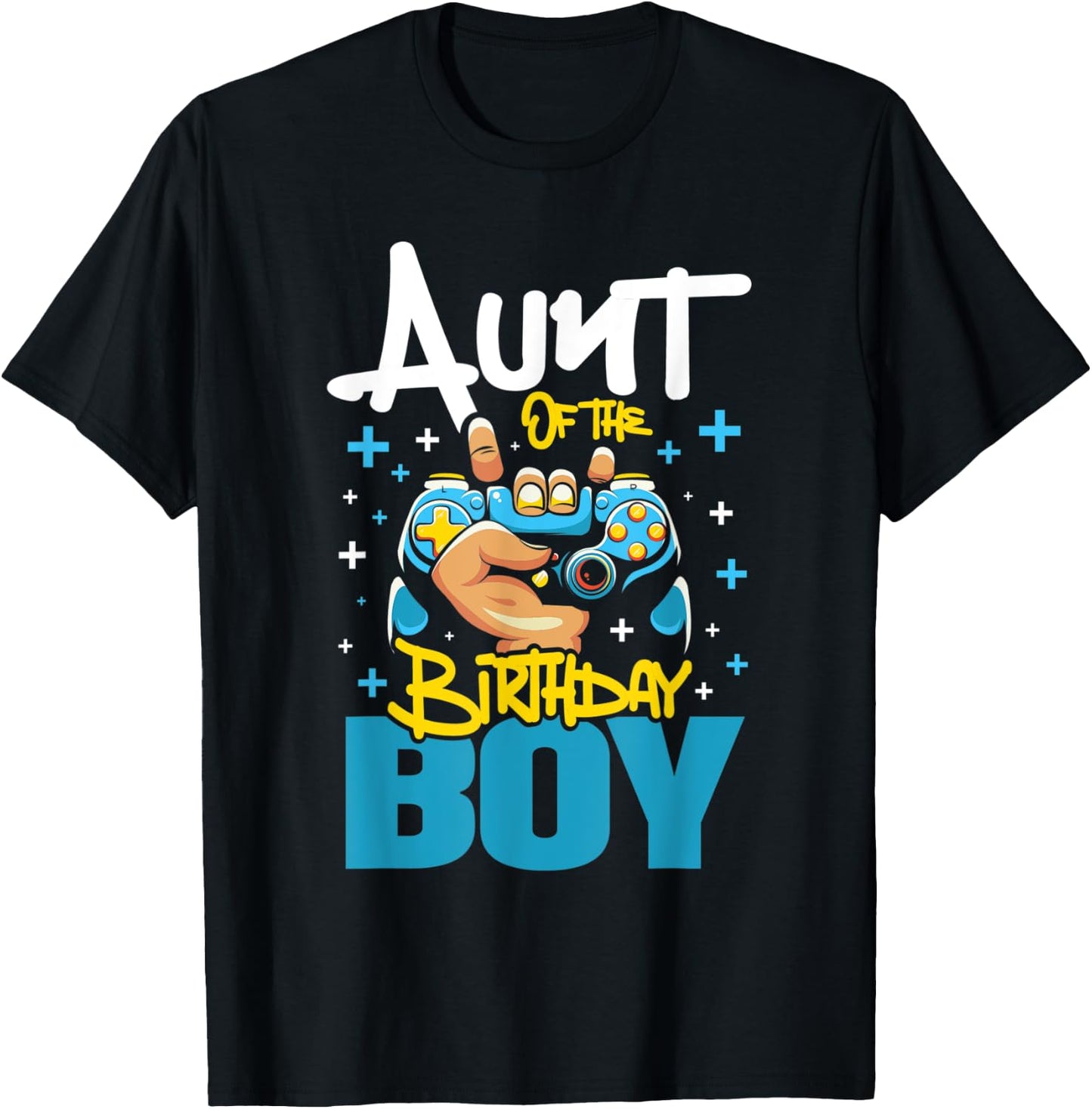 Aunt Of The Birthday Boy - Auntie Video Game Gamer Nephew T-Shirt - T-Shirt | Black