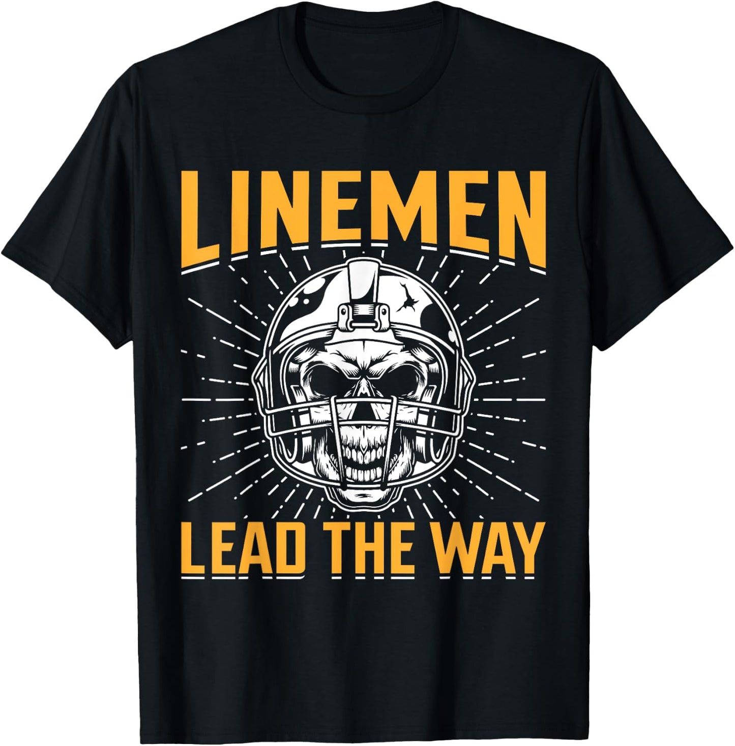 Linemen Lead The Way - American Football T-Shirt - T-Shirt | Black