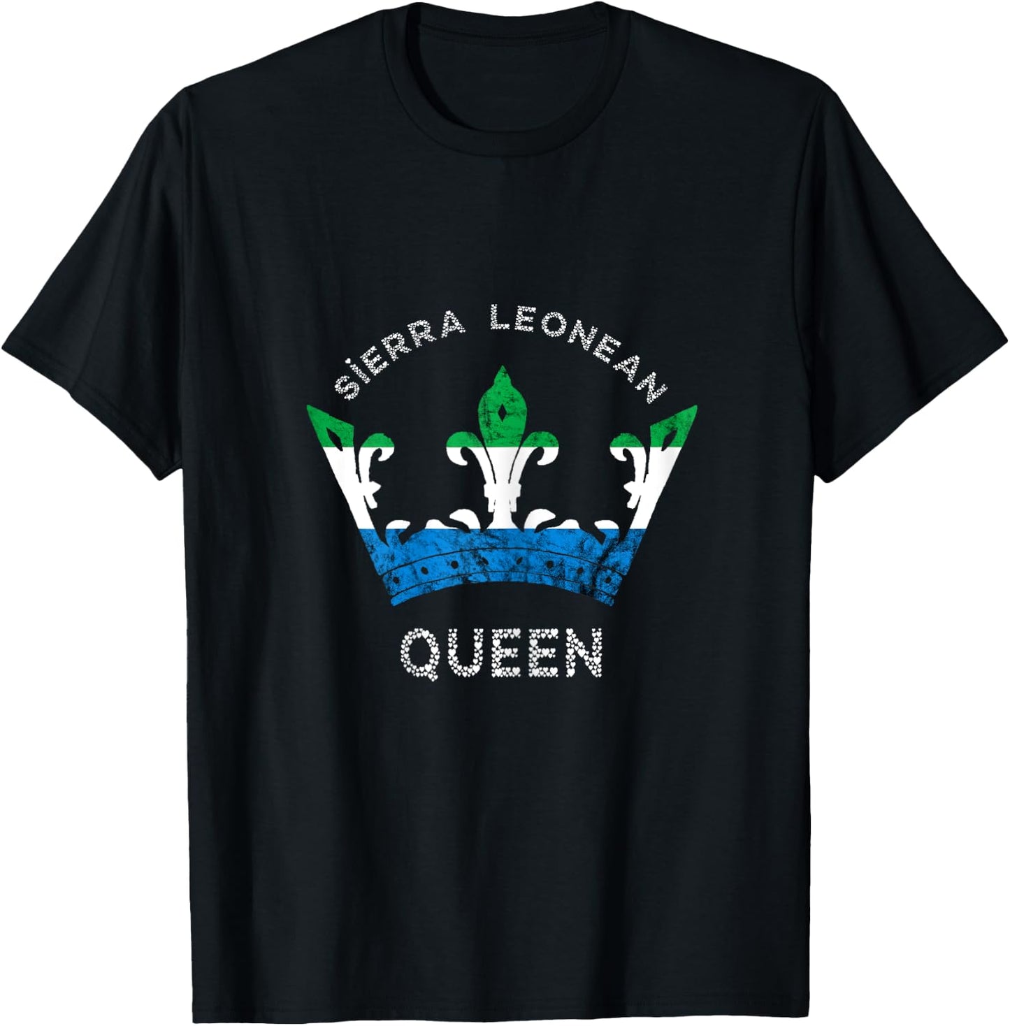 Sierra Leone Sierra Leonean Queen Crown Leonean Pride T-Shirt - T-Shirt | Black