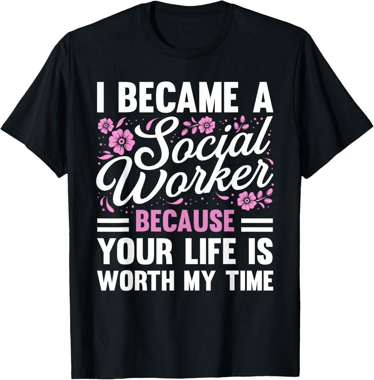 Funny Social Worker Design Women Social Work Service T-Shirt - T-Shirt | Black