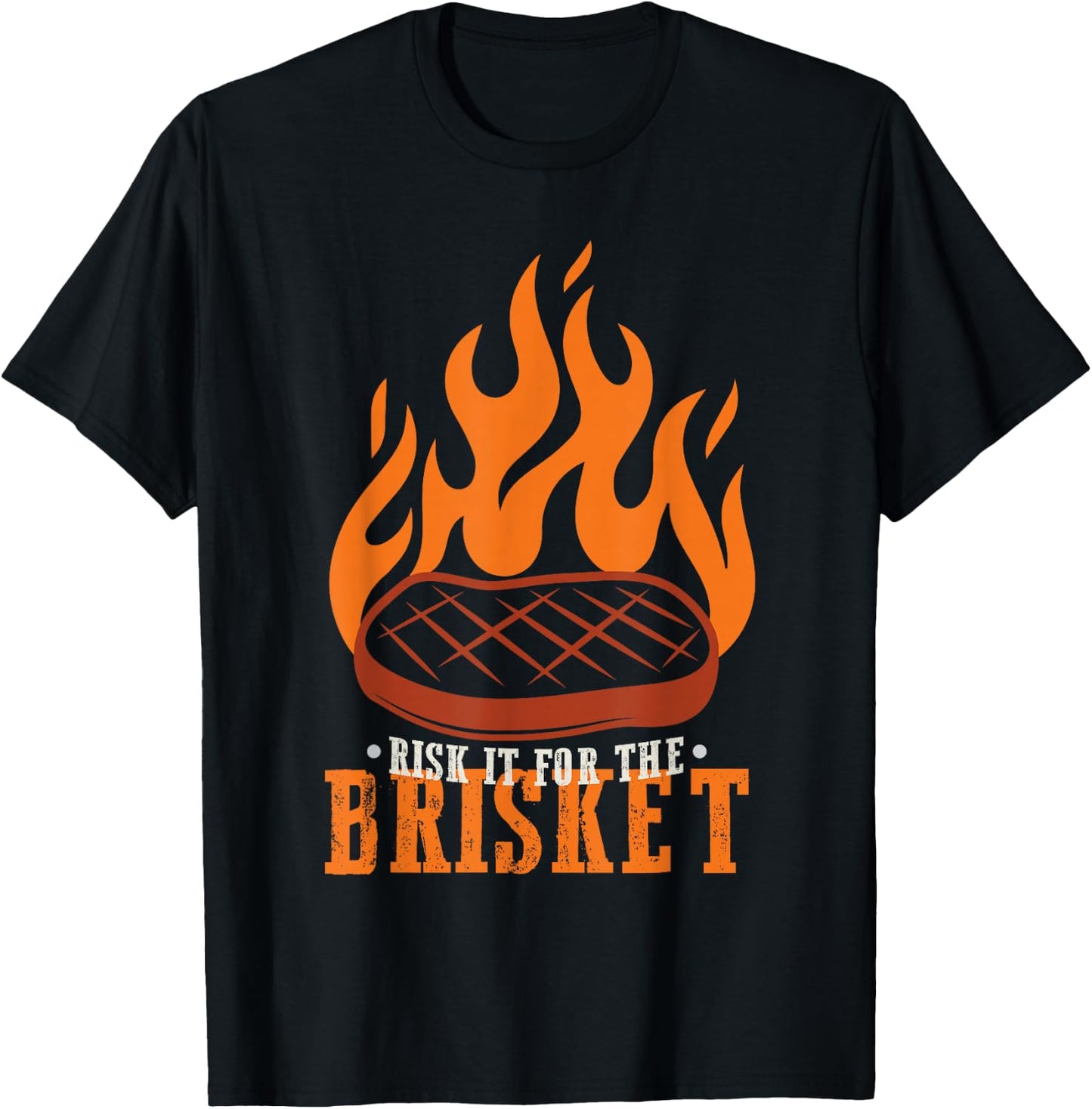 Funny Risk It For The Brisket Grilling BBQ T-Shirt - T-Shirt | Black