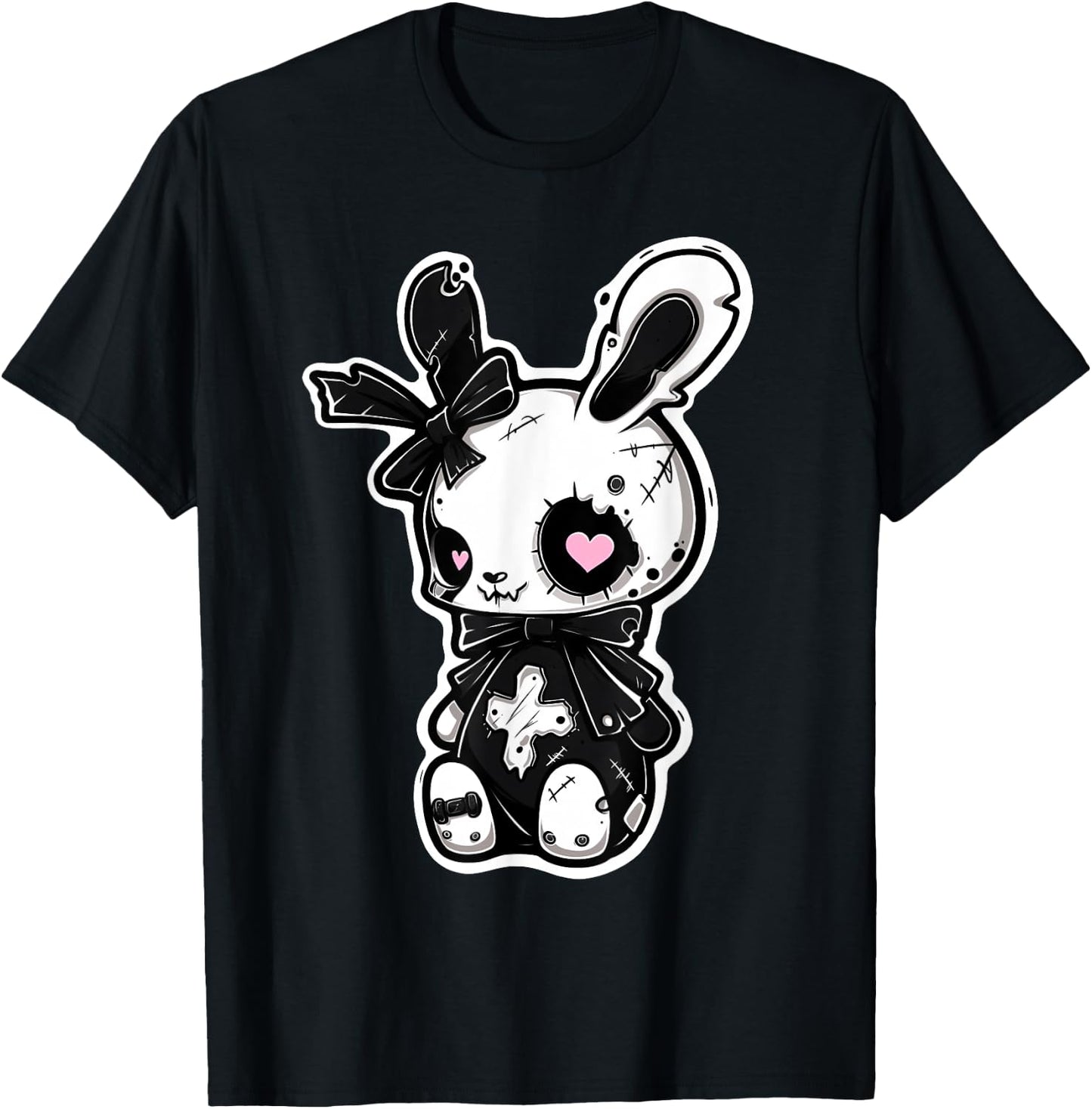 Goth Bunny Kawaii Rabbit E-Girl Cute Gothic Outfit Grunge T-Shirt - T-Shirt | Black
