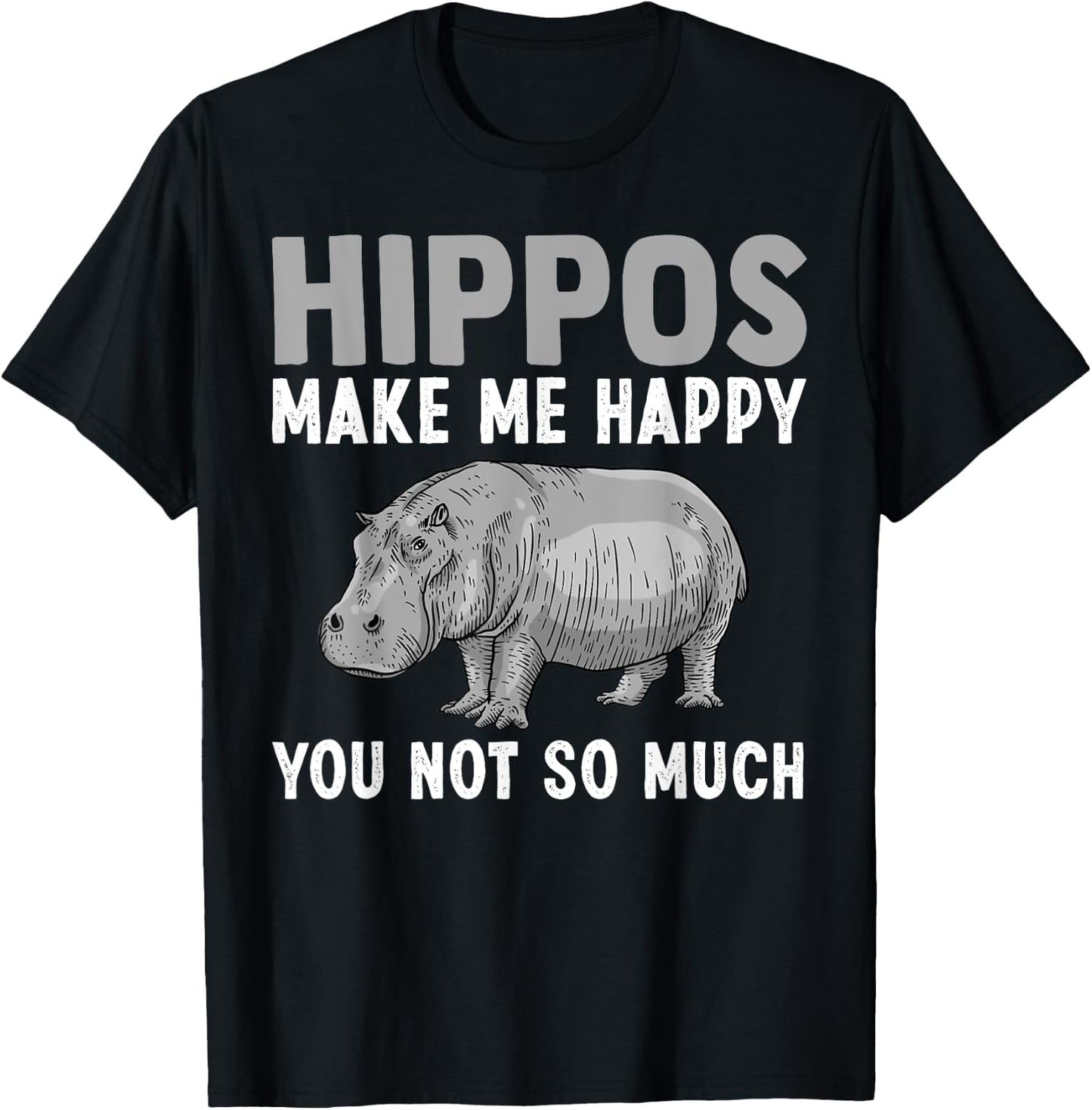 Cool Hippo Art Men Women Hippopotamus Safari Hippos Animal T-Shirt - T-Shirt | Black