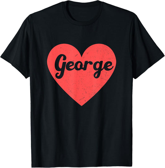 I Heart George - First Names and Hearts, I Love George T-Shirt - T-Shirt | Black