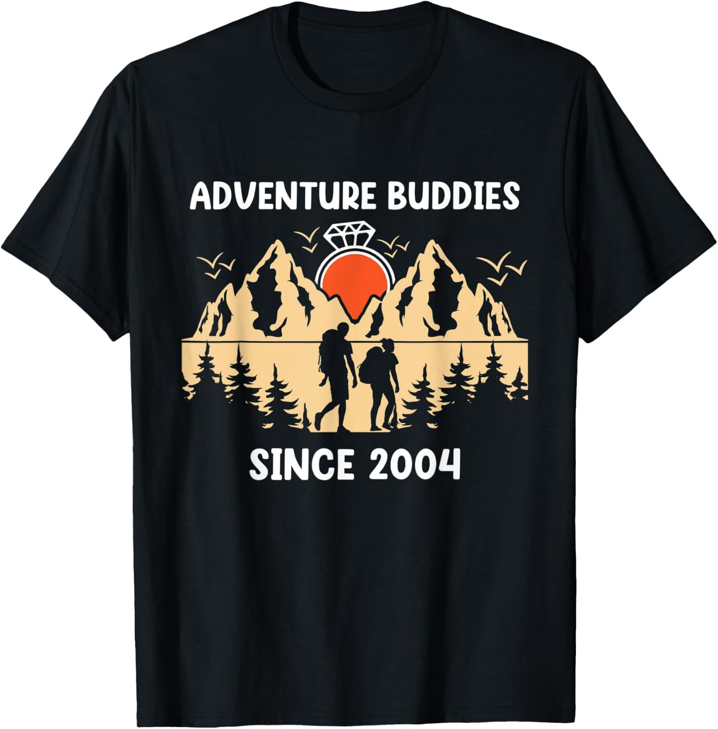 Adventure Buddies Since 2004 Hiking Partner T-Shirt - T-Shirt | Black