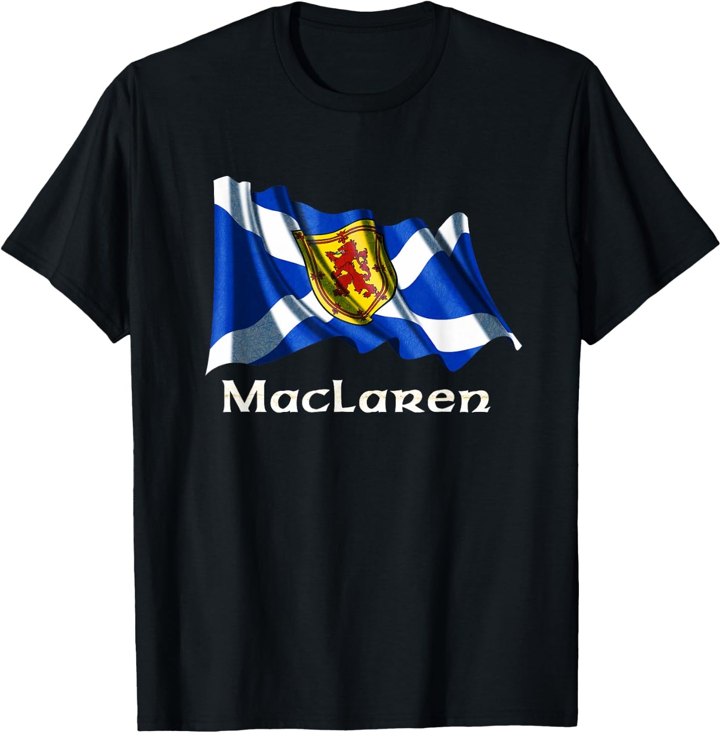Scottish Flag Clan MacLaren Lion Rampant Scotland Flag T-Shirt - T-Shirt | Black
