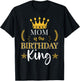 Mom of the Birthday King Theme Party Bday Celebration T-Shirt - T-Shirt | Black