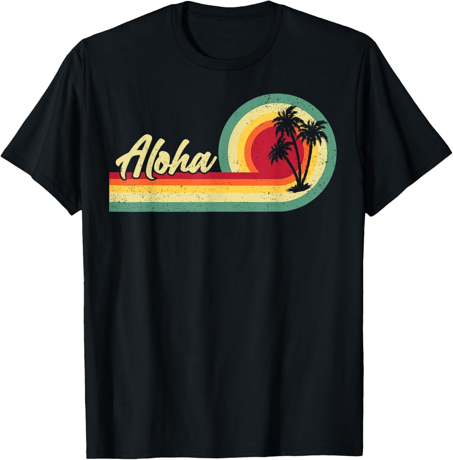 Palm Tree Summer Tropical Beach Aloha Hawaii Hawaiian Island Men Women Kids T-Shirt - T-Shirt | Black