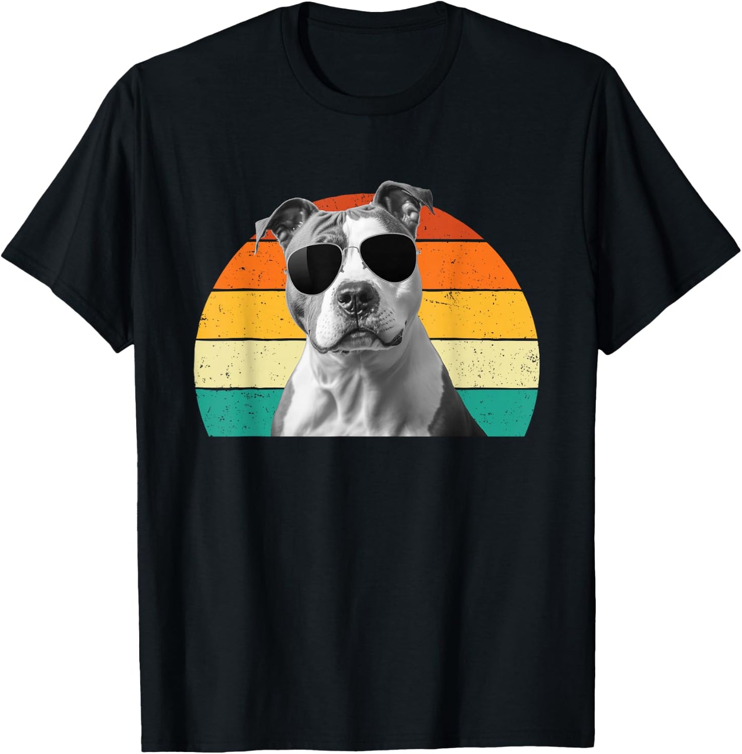 Retro Groovy Pitbull Terrier - Pet Trainer Pittie Dog Lover T-Shirt - T-Shirt | Black