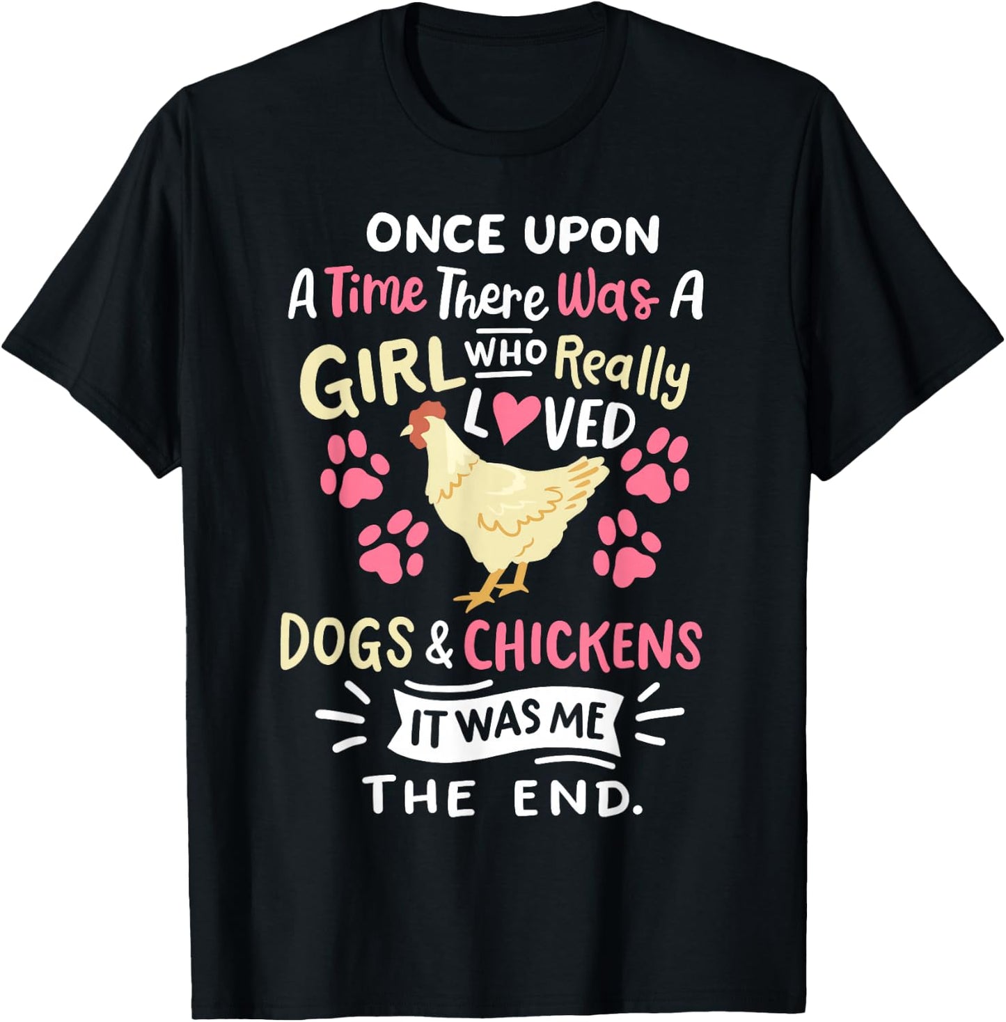 Funny Chicken Dog Lover Girls Farmer T-Shirt - T-Shirt | Black