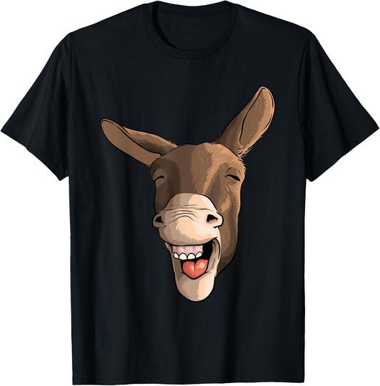 Funny Donkey Art Women Kids Donkey Lover Farm Animal T-Shirt - T-Shirt | Black